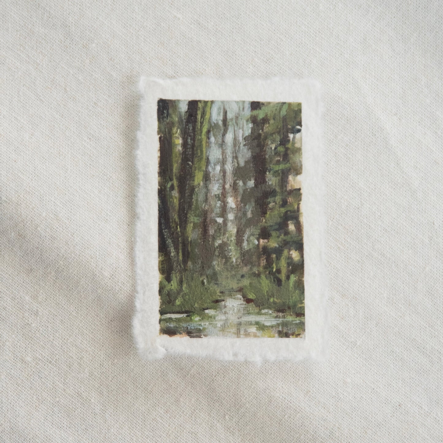 How rainforest miniature gouache and acrylic painting from Olympic National Park by Laura Van Moorleghem