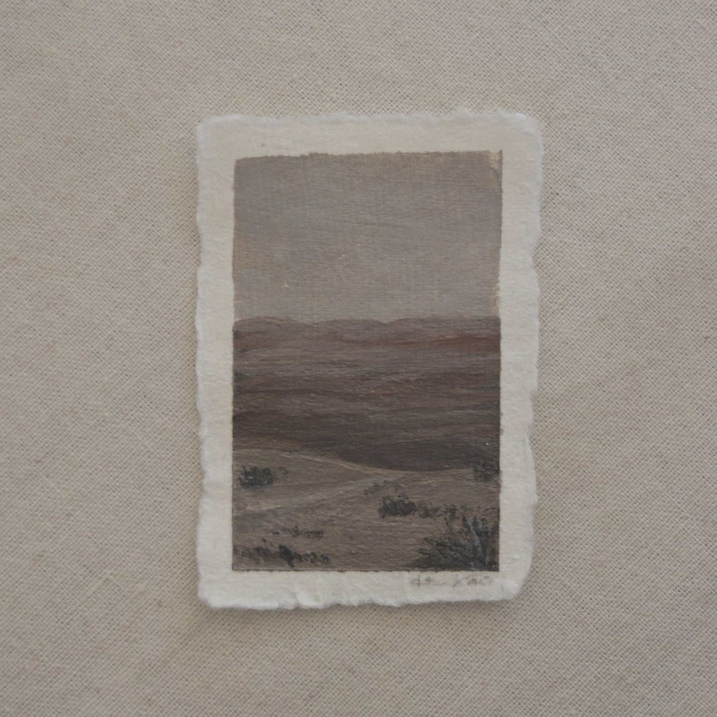 jasper forest overlook in a miniature acrylic painting from Petrified Forest National Park by Laura Van Moorleghem