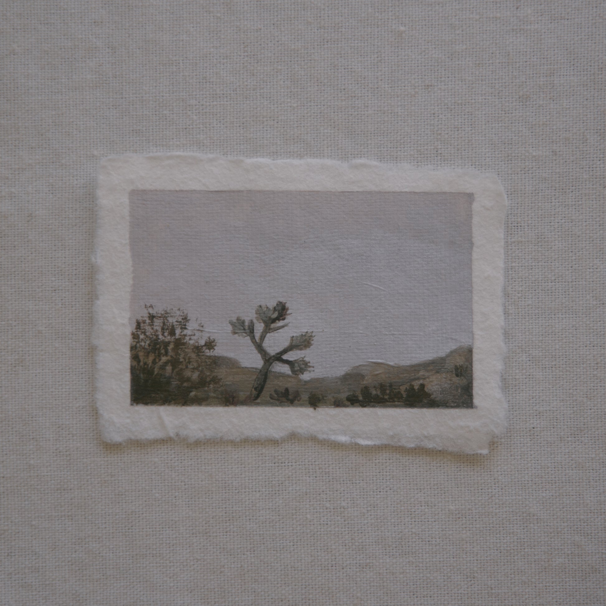 Joshua tree miniature acrylic painting from Joshua Tree National Park by Laura Van Moorleghem