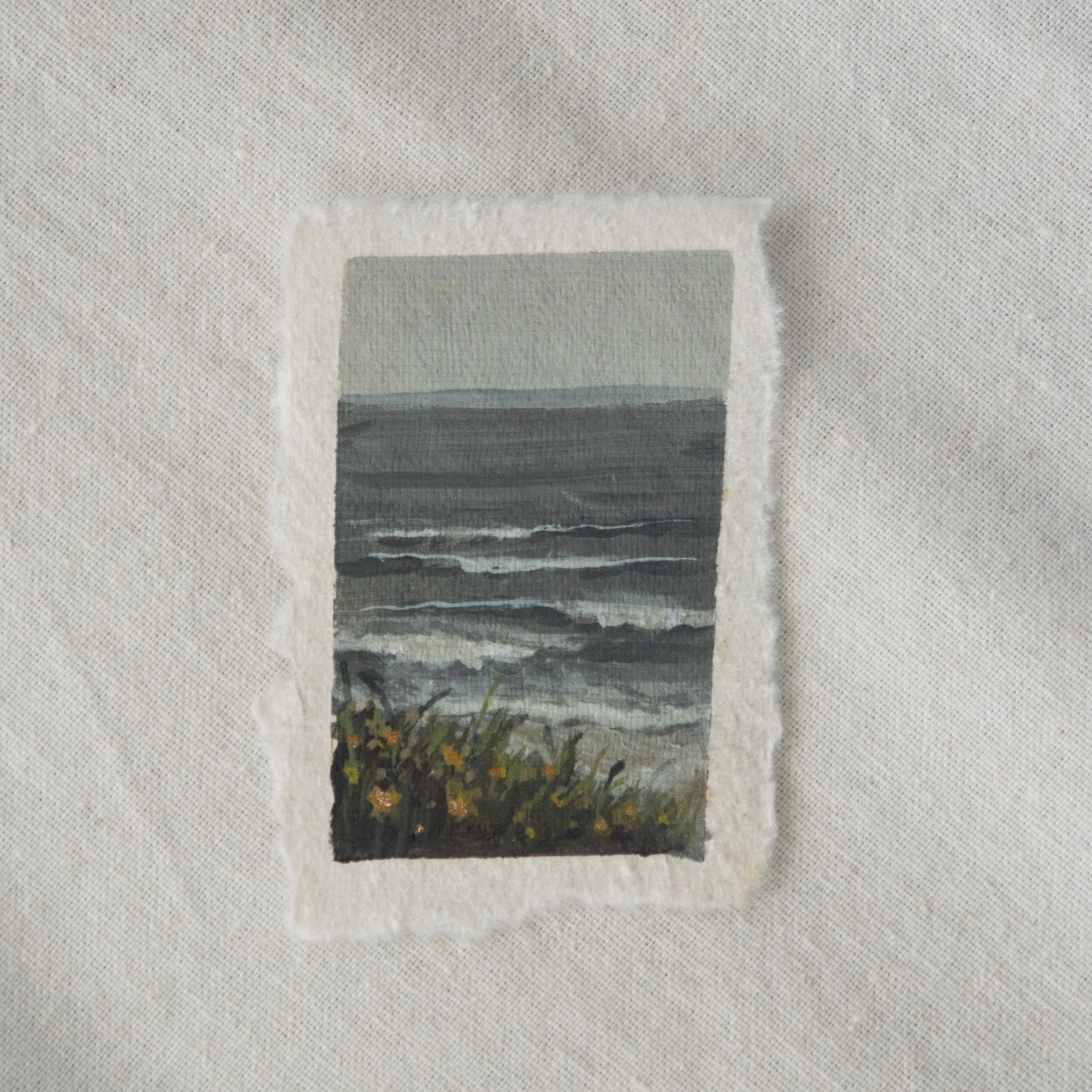 Kalaloch beach miniature acrylic painting from Olympic National Park by Laura Van Moorleghem