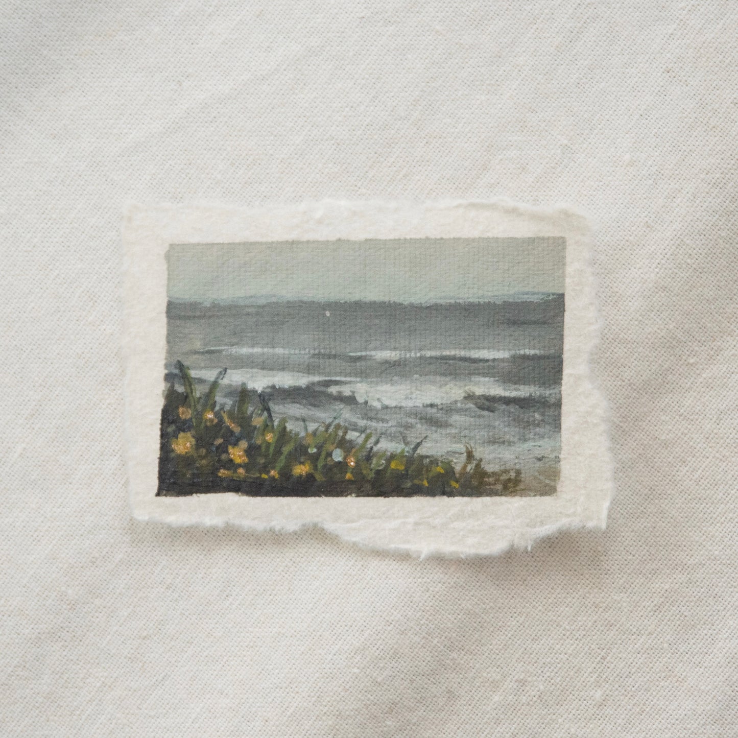 Kalaloch beach miniature gouache painting from Olympic National Park by Laura Van Moorleghem