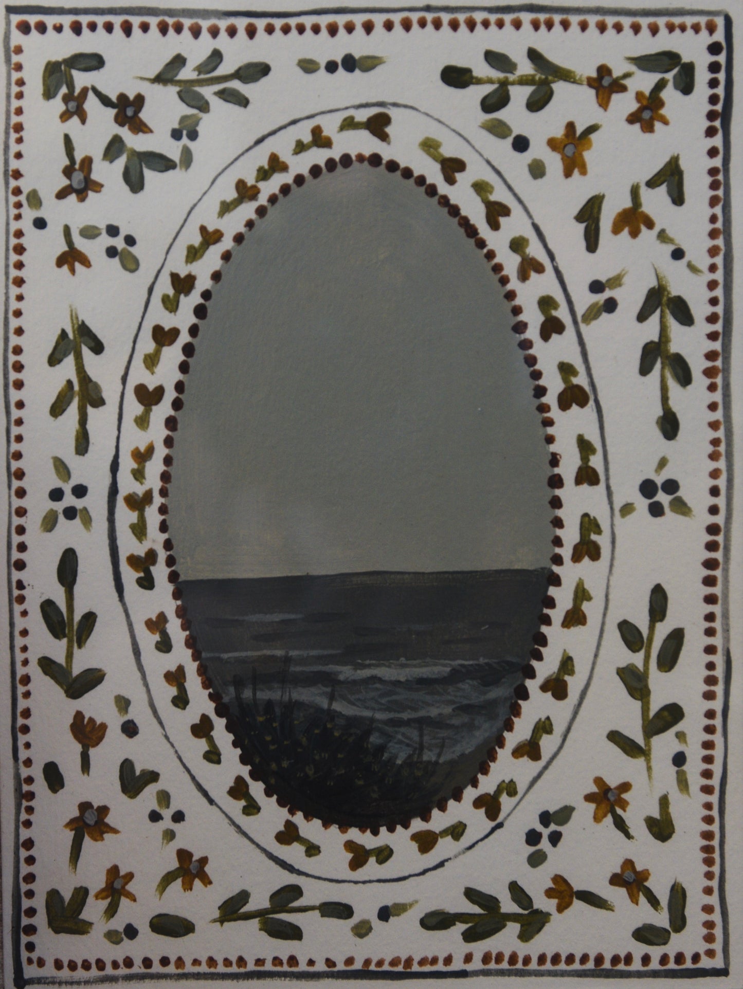kalaloch beach Olympic national park original folk style painting by Laura van Moorleghem