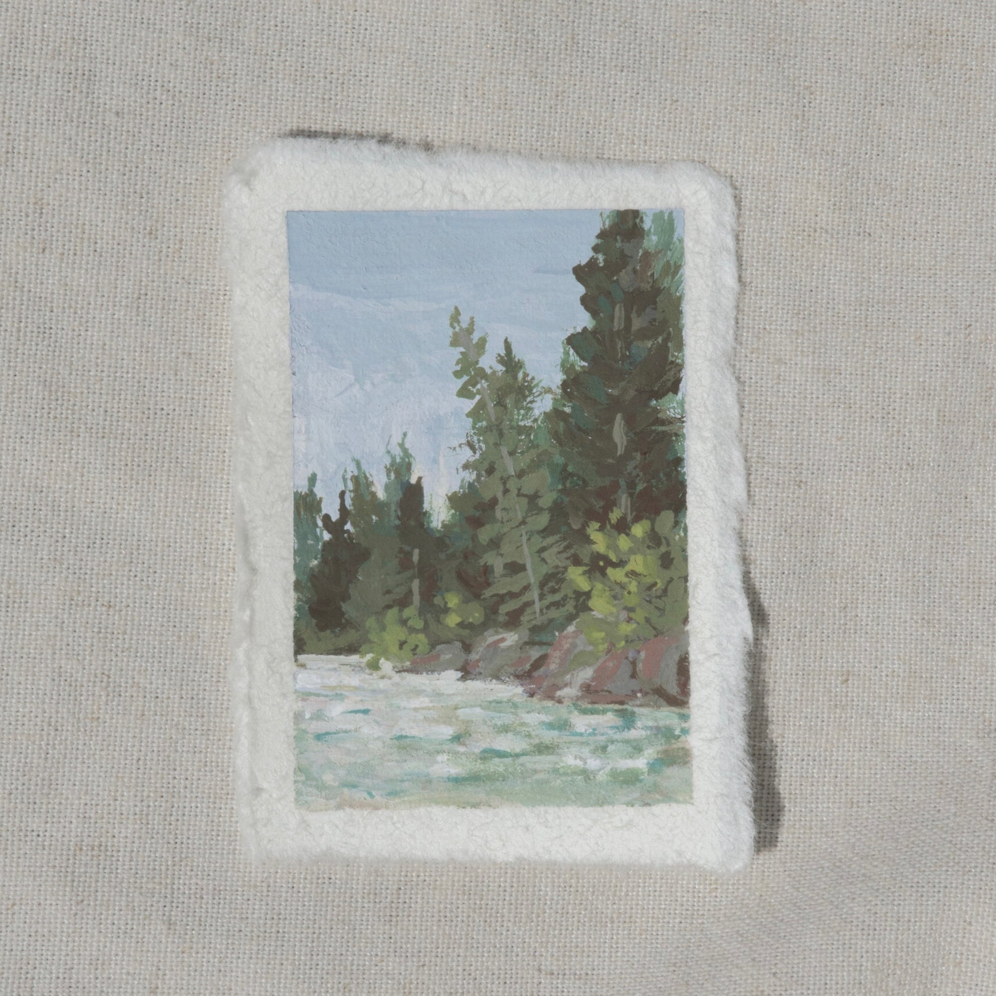 Kings Canyon river miniature gouache painting from Kings Canyon National Park National Park by Laura Van Moorleghem