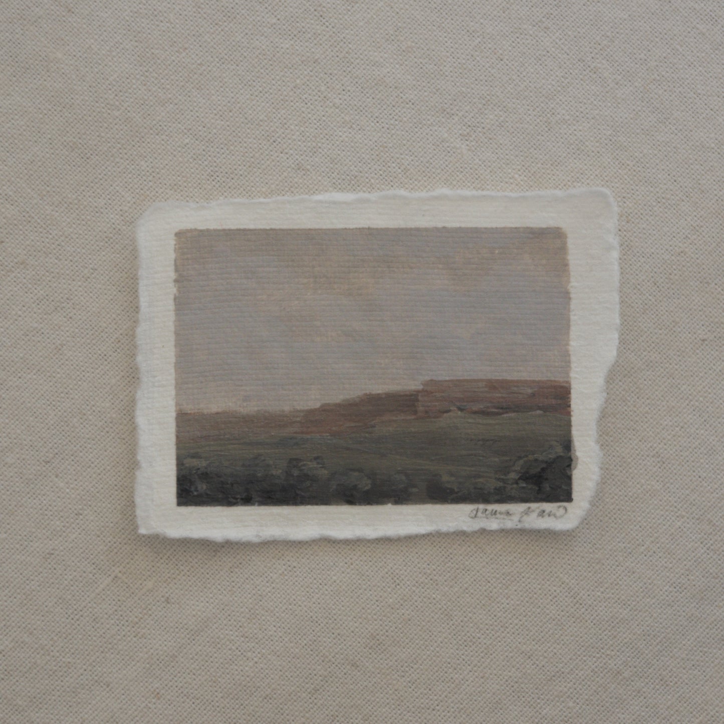 lacey point overlook in a miniature acrylic painting from Petrified Forest National Park by Laura Van Moorleghem