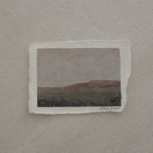 lacey point overlook in a miniature acrylic painting from Petrified Forest National Park by Laura Van Moorleghem