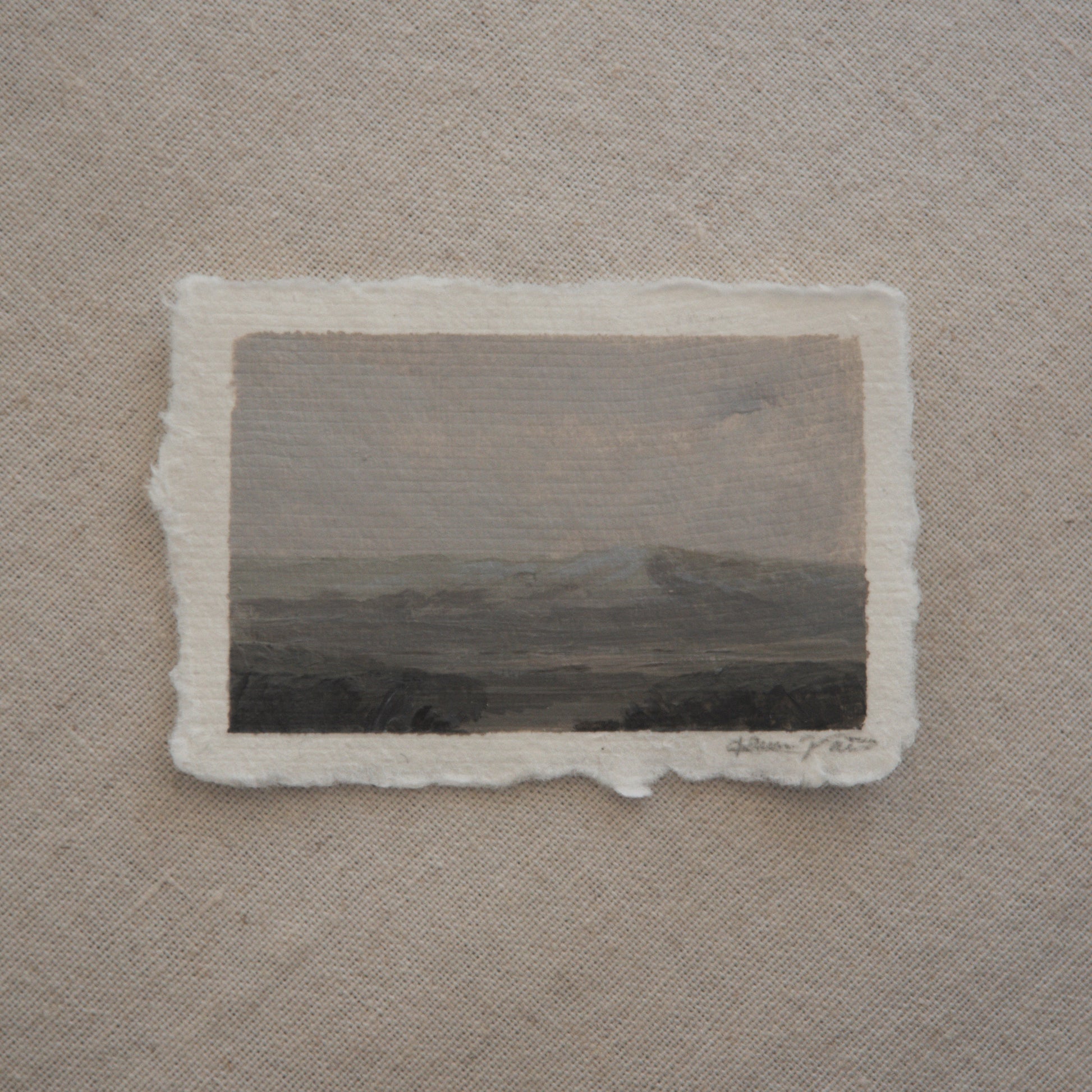 Blue Mesa overlook in a miniature acrylic painting from Petrified Forest National Park by Laura Van Moorleghem