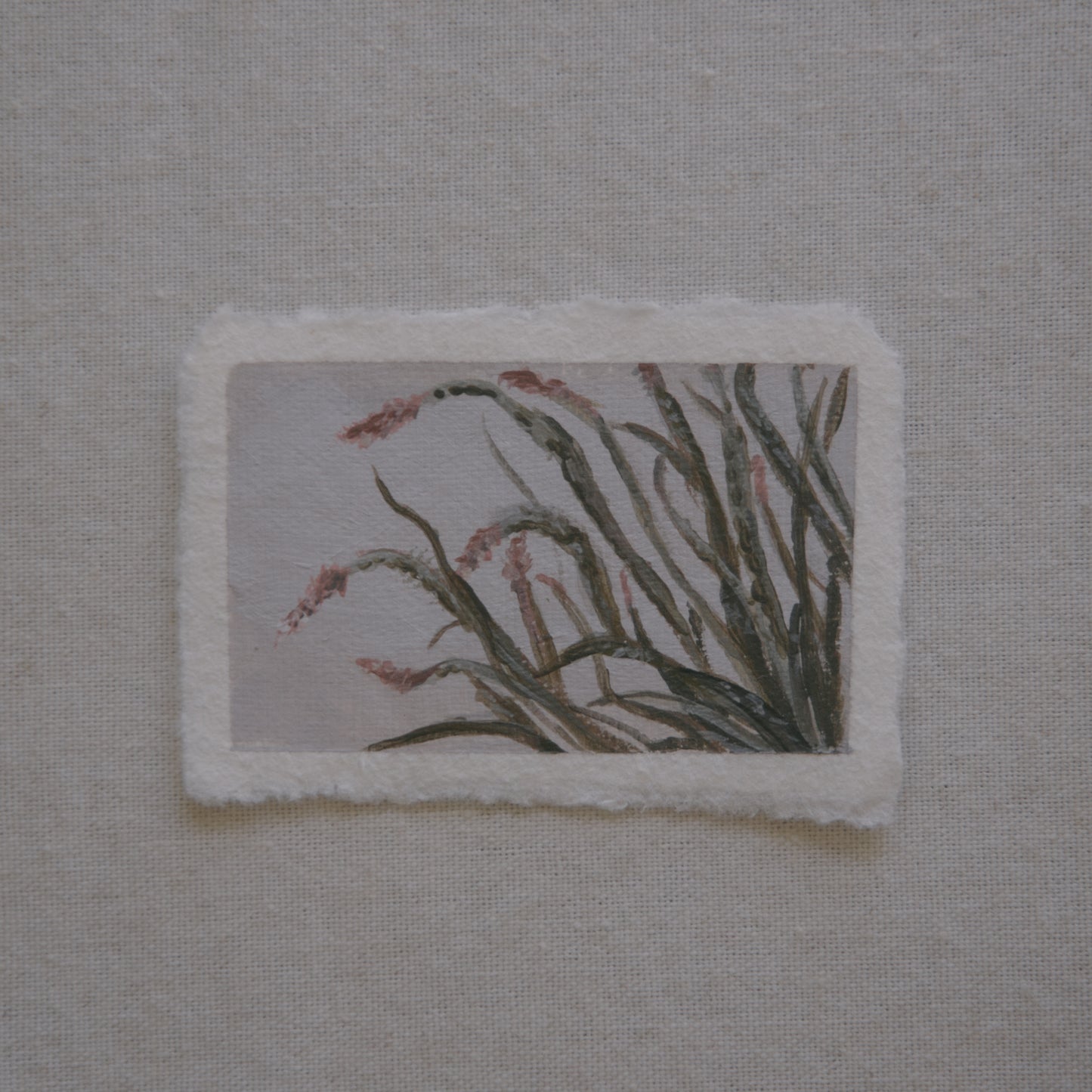 Ocotillo miniature acrylic painting from Joshua Tree National Park by Laura Van Moorleghem