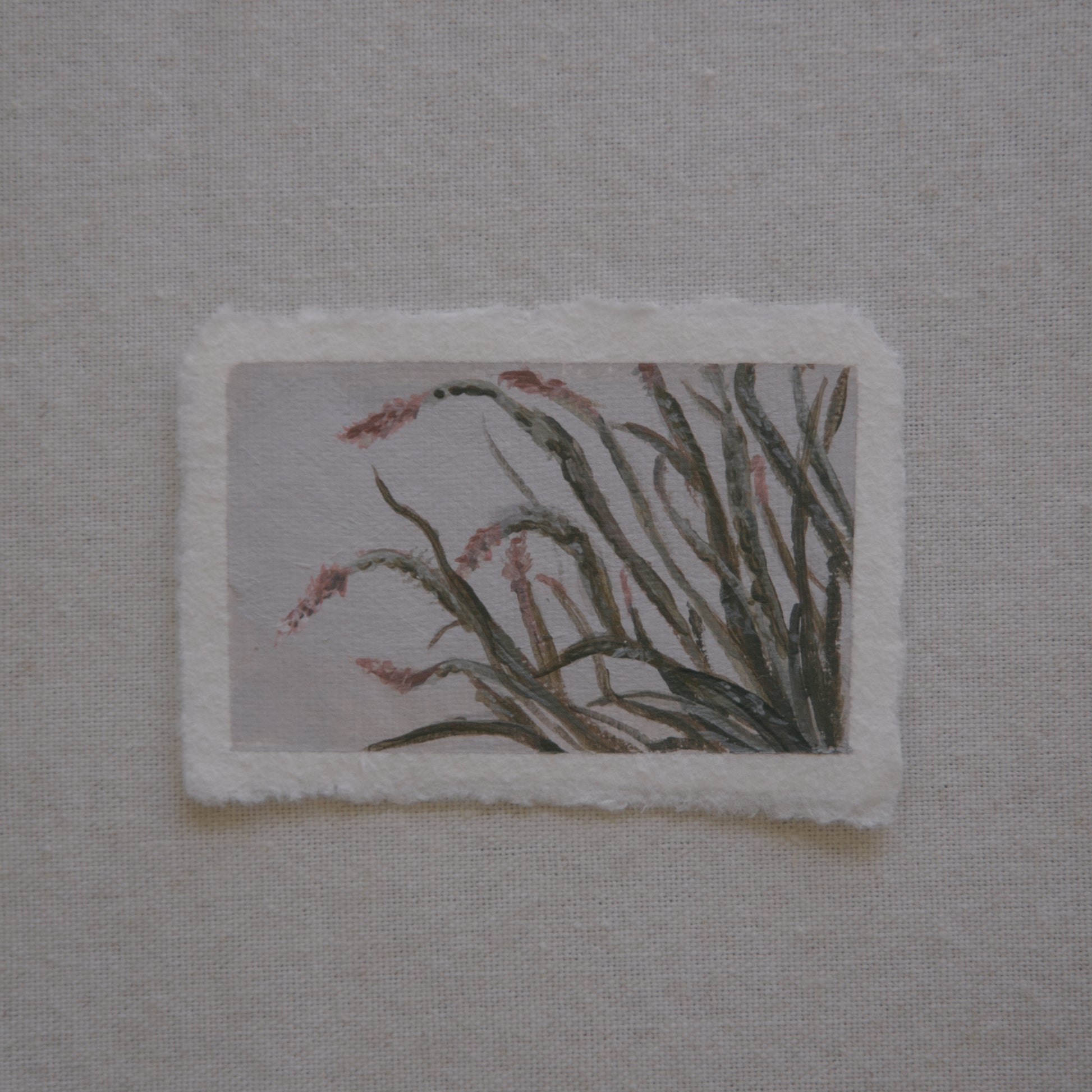 Ocotillo miniature acrylic painting from Joshua Tree National Park by Laura Van Moorleghem