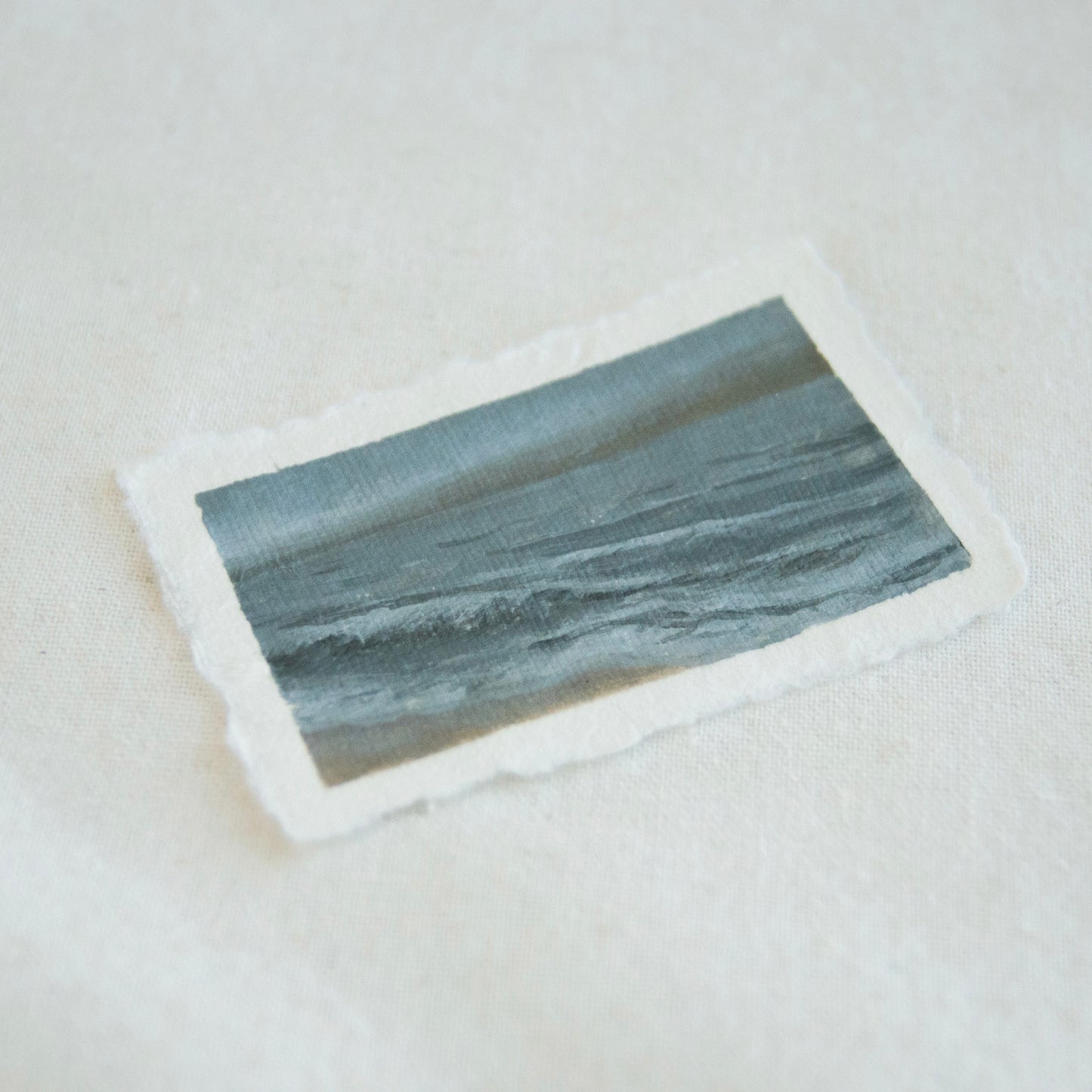 Side profile of Point Reyes ocean at Point Reyes National Seashore painting on deckled edge 100% cotton rag paper