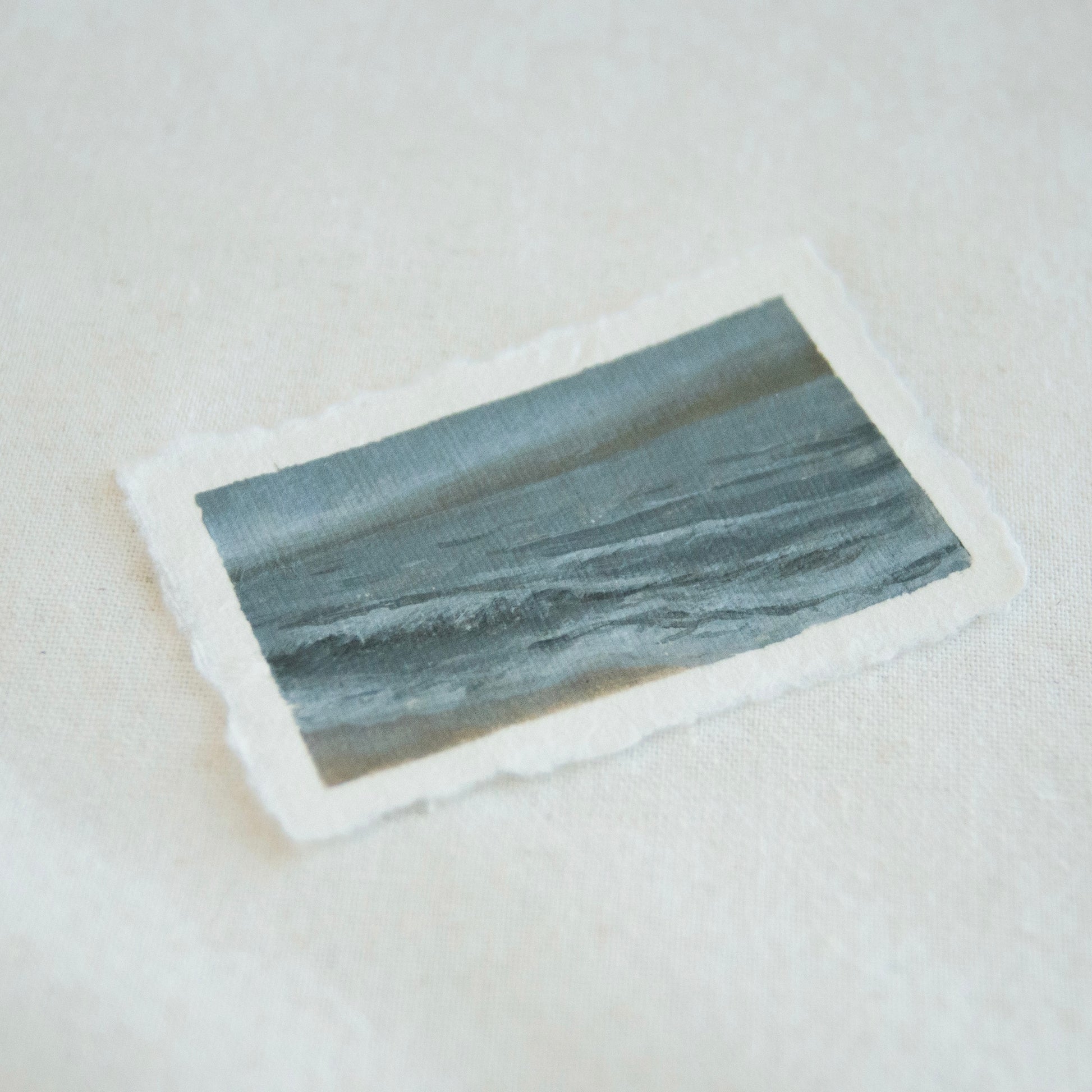 Side profile of Point Reyes ocean at Point Reyes National Seashore painting on deckled edge 100% cotton rag paper