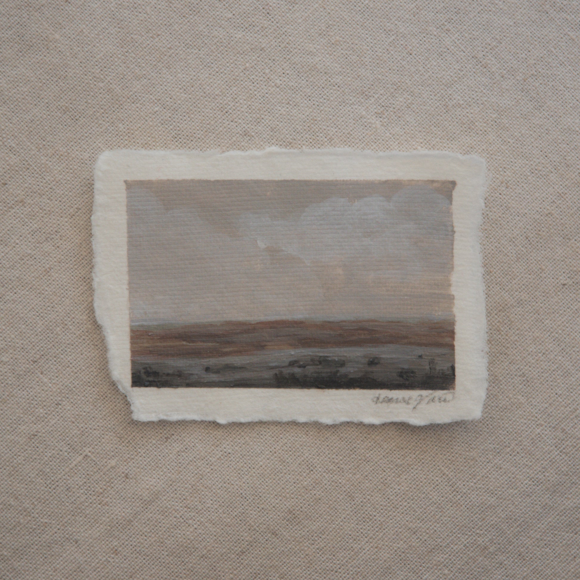 Petrified Forest overlook in a miniature plein air acrylic painting from Petrified Forest National Park by Laura Van Moorleghem