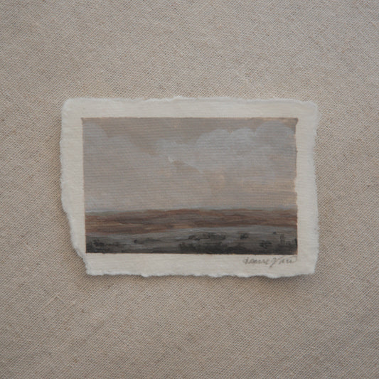 Petrified Forest overlook in a miniature plein air acrylic painting from Petrified Forest National Park by Laura Van Moorleghem