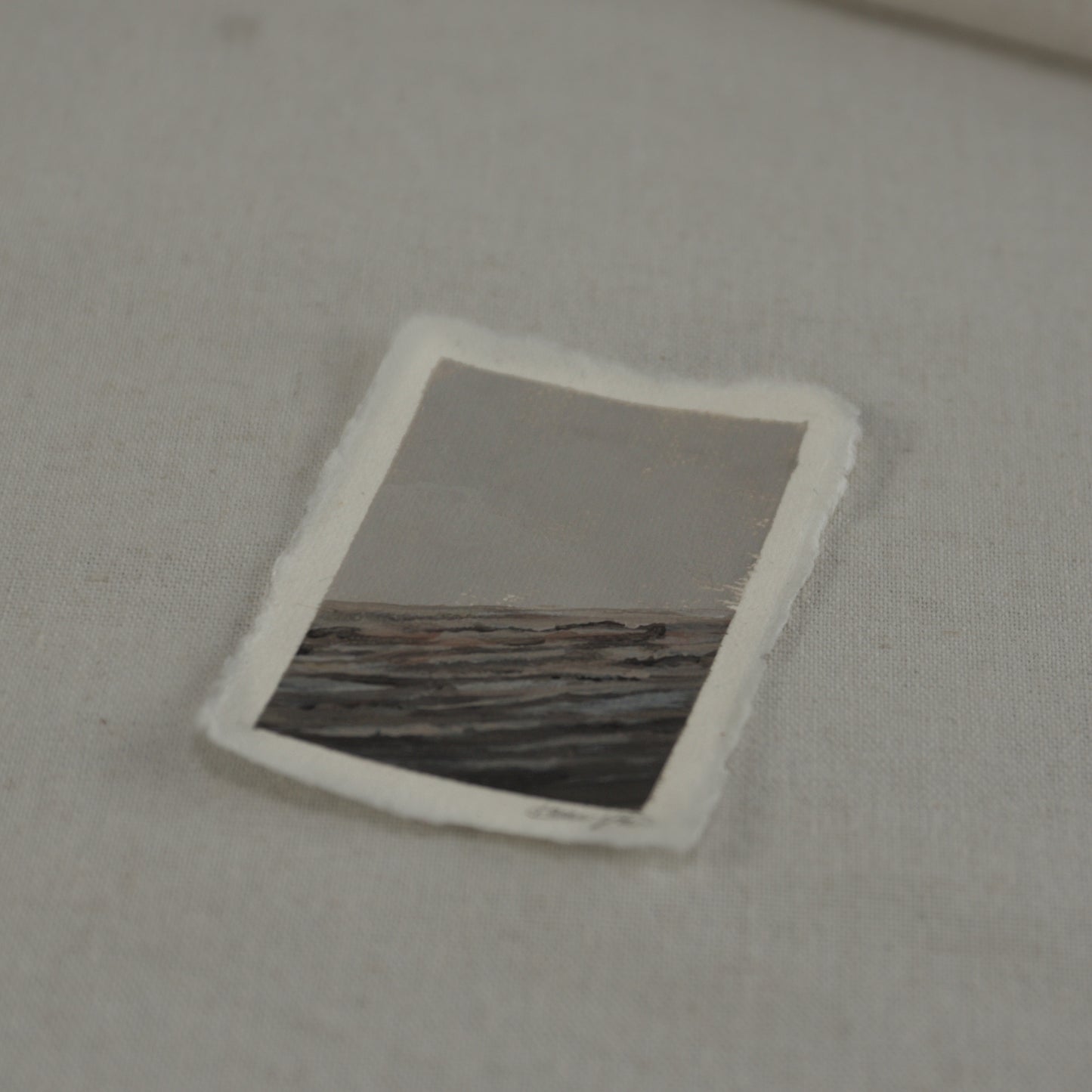 Side profile of Petrified Forest tree, up close, acrylic painting on deckled edge 100% cotton rag paper
