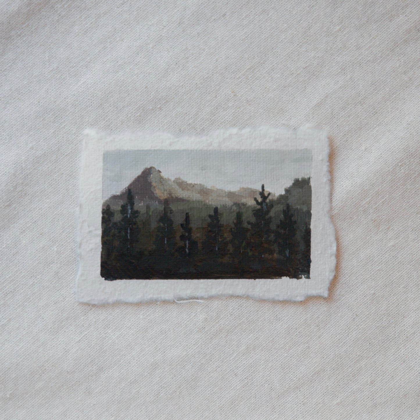 pyramid peak miniature gouache painting from North Cascades National Park by Laura Van Moorleghem