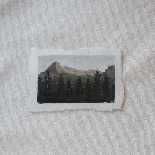pyramid peak miniature gouache painting from North Cascades National Park by Laura Van Moorleghem