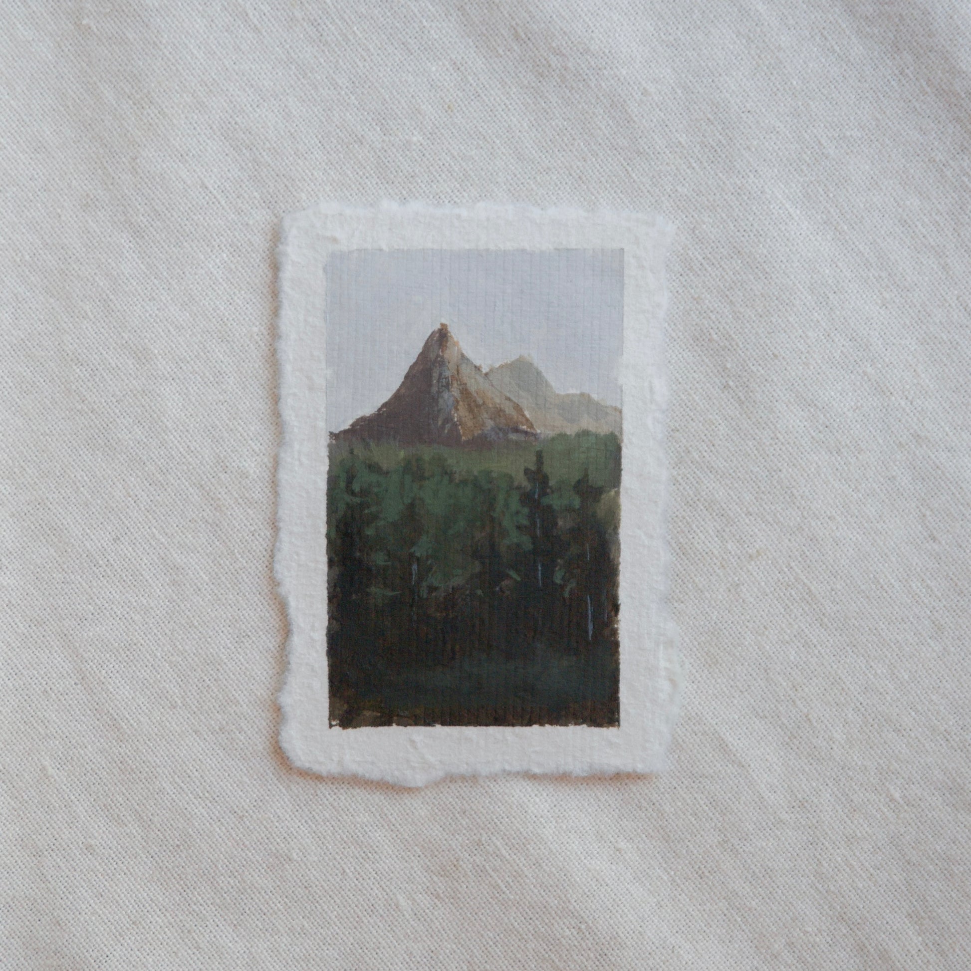 pyramid peak miniature gouache painting from north cascades National Park by Laura Van Moorleghem for 'The Journey' National Park collection
