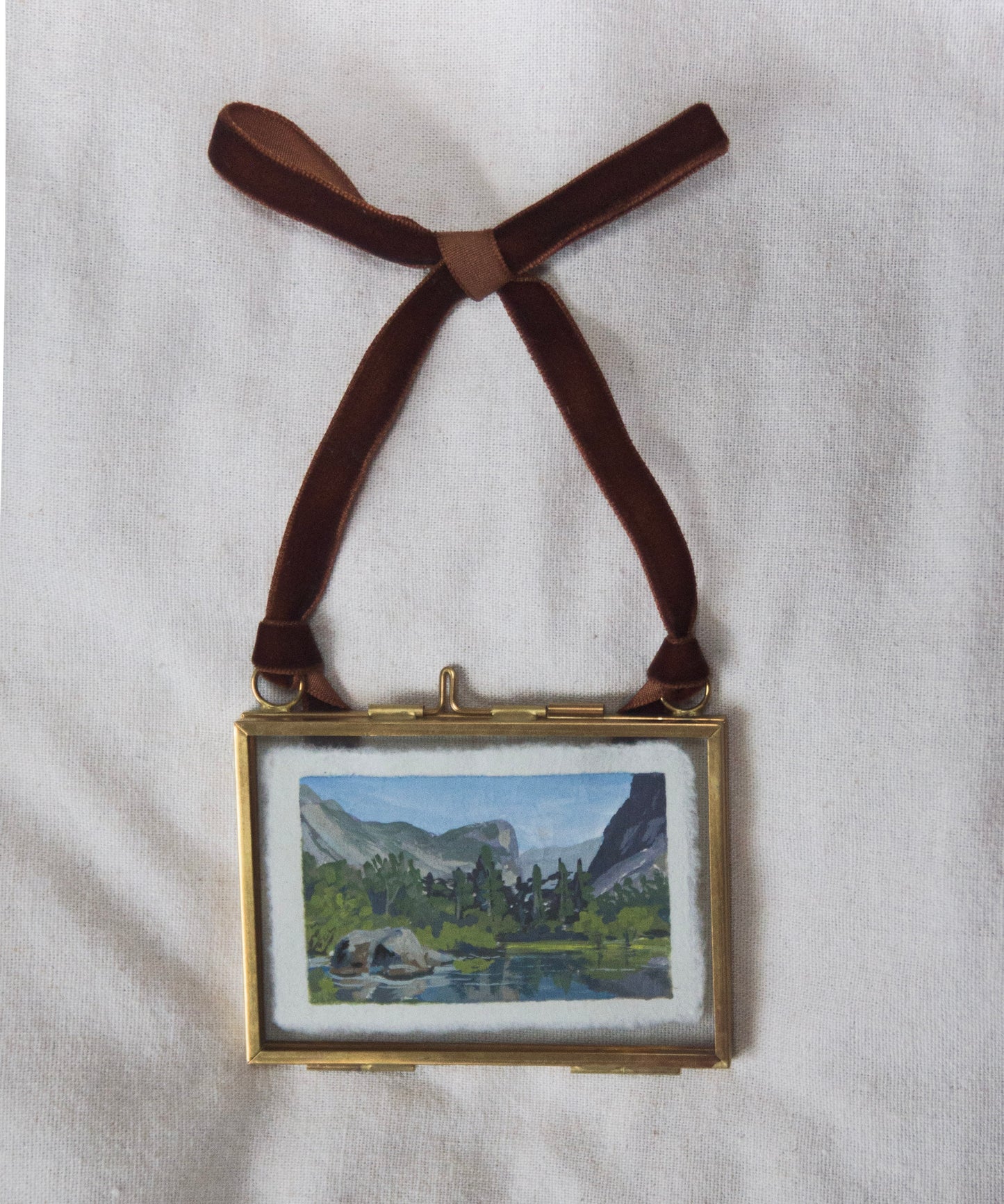 Framed Reflection Lake miniature painting from 'The Journey' National Park collection from Yosemite National Park