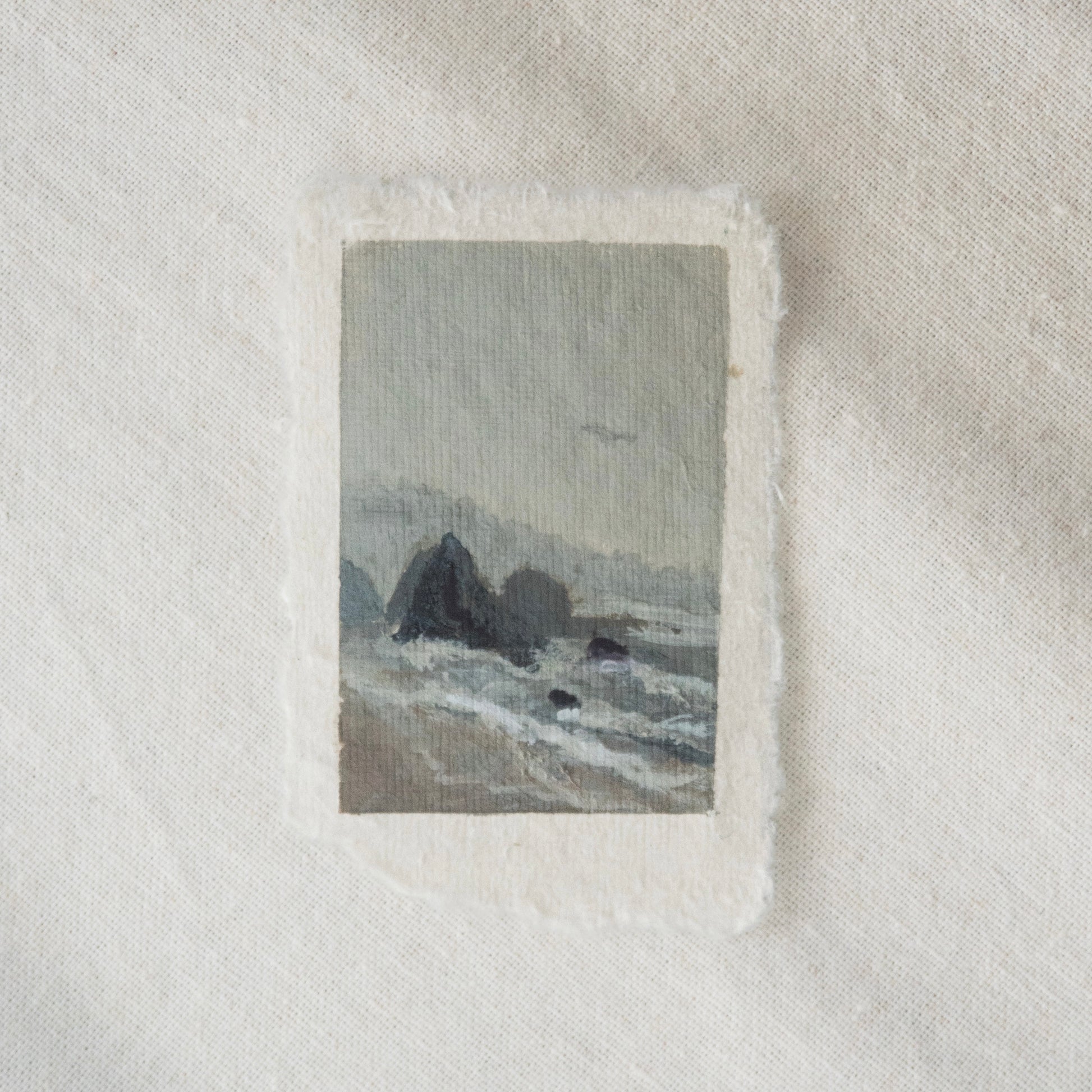 Ruby beach miniature gouache painting from olympic National Park by Laura Van Moorleghem