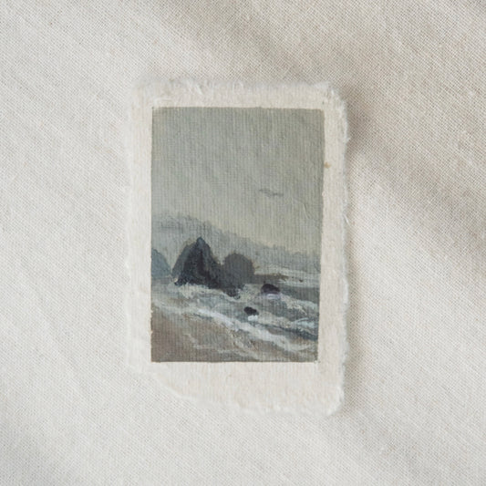 Ruby beach miniature gouache painting from olympic National Park by Laura Van Moorleghem