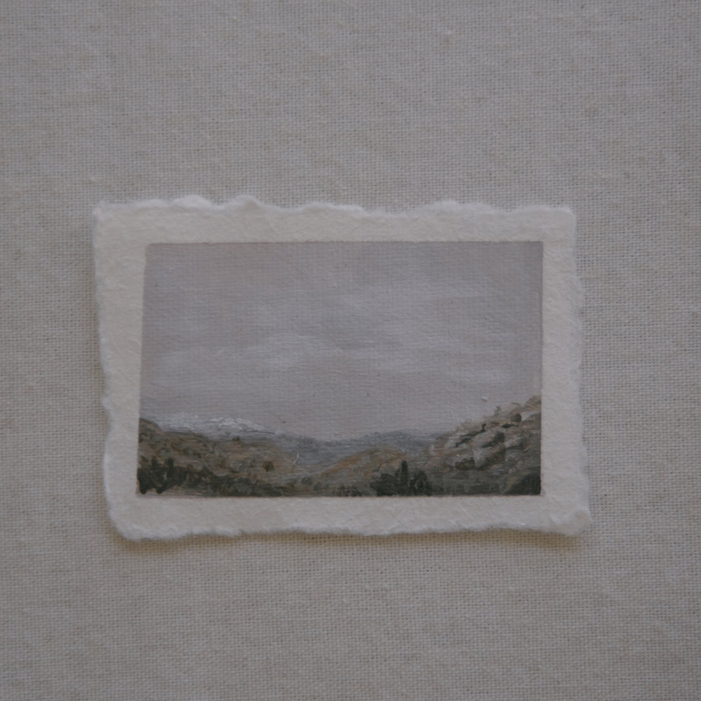 Joshua Tree National Park of san gorgonio overlook miniature acrylic painting from Joshua Tree National Park by Laura Van Moorleghem