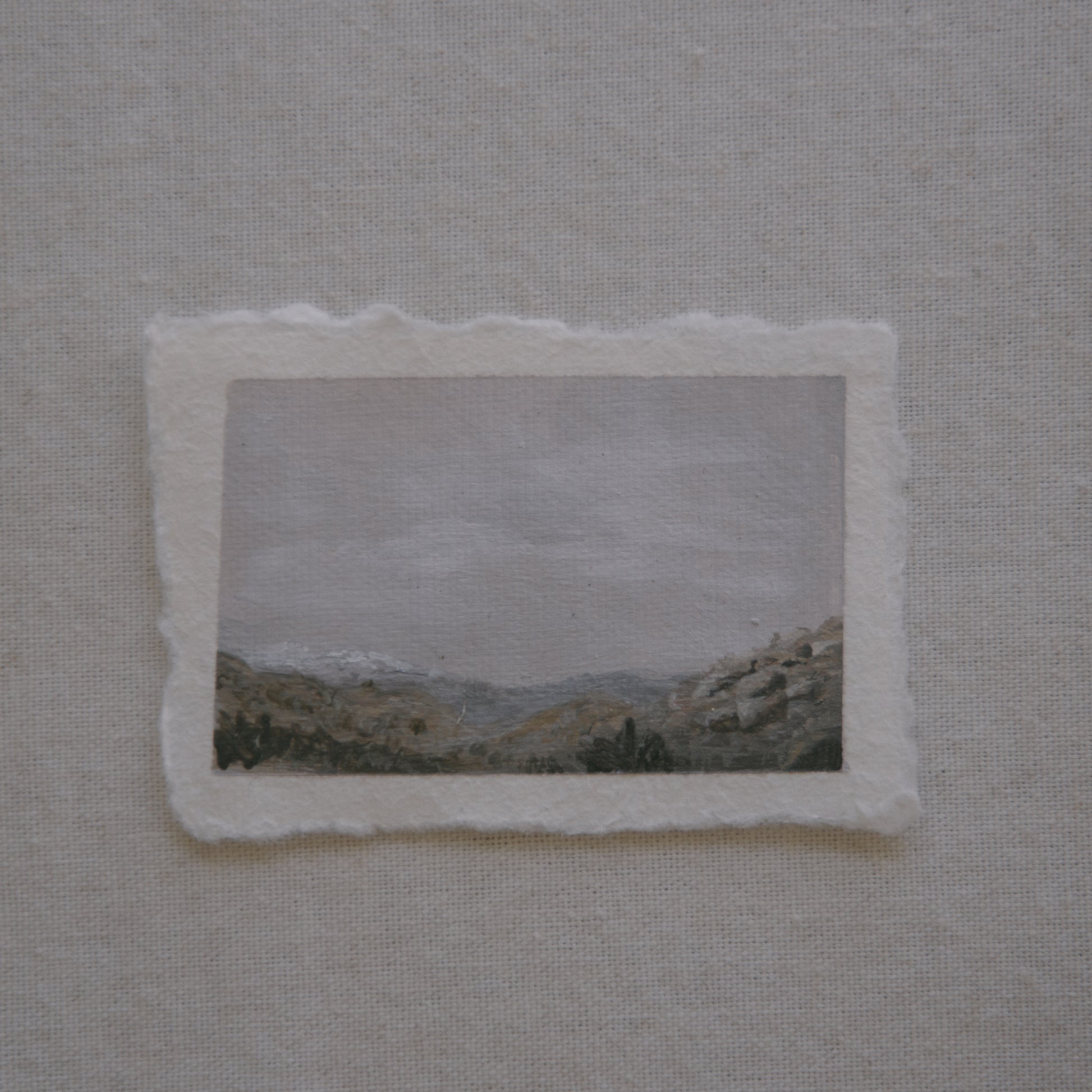 Joshua Tree National Park of san gorgonio overlook miniature acrylic painting from Joshua Tree National Park by Laura Van Moorleghem