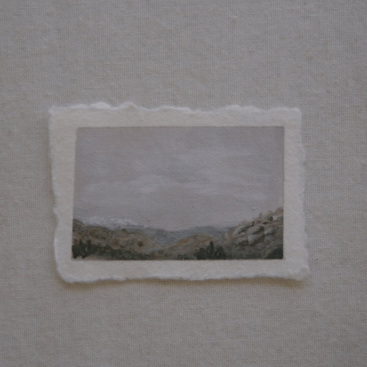 Joshua Tree National Park of san gorgonio overlook miniature acrylic painting from Joshua Tree National Park by Laura Van Moorleghem