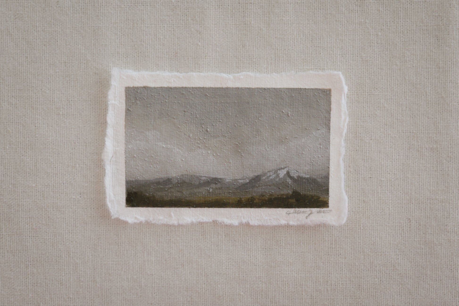 Great Sand Dunes and Sangre de Cristo Mountains miniature acrylic painting from Great Sand Dunes National Park by Laura Van Moorleghem, part of 'The Journey' collection