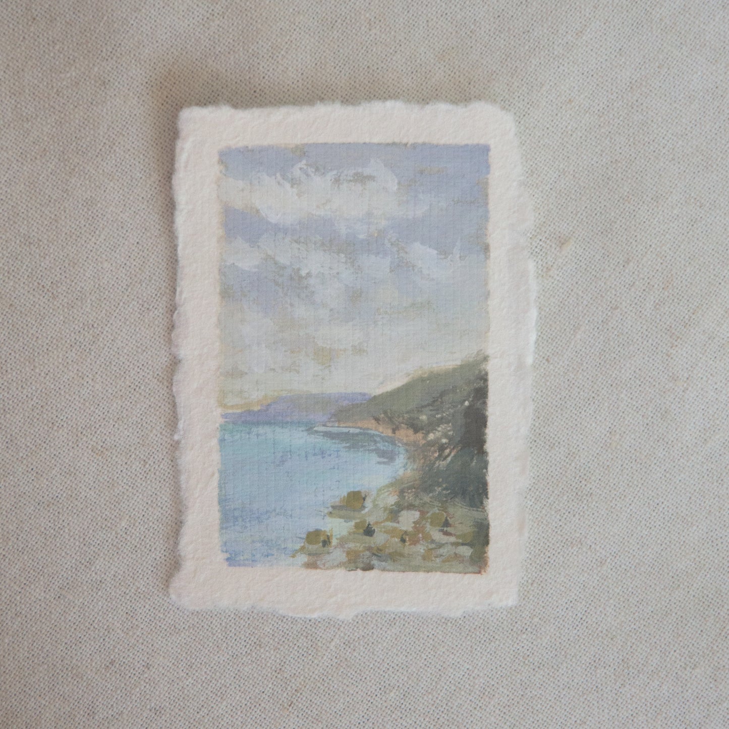  miniature acrylic painting depicting Channel Islands overlook from Channel Islands National Park by Laura Van Moorleghem