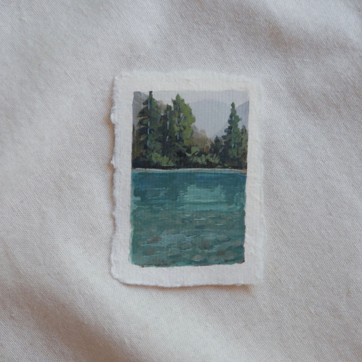 Skagit River miniature gouache painting from North Cascades National Park by Laura Van Moorleghem