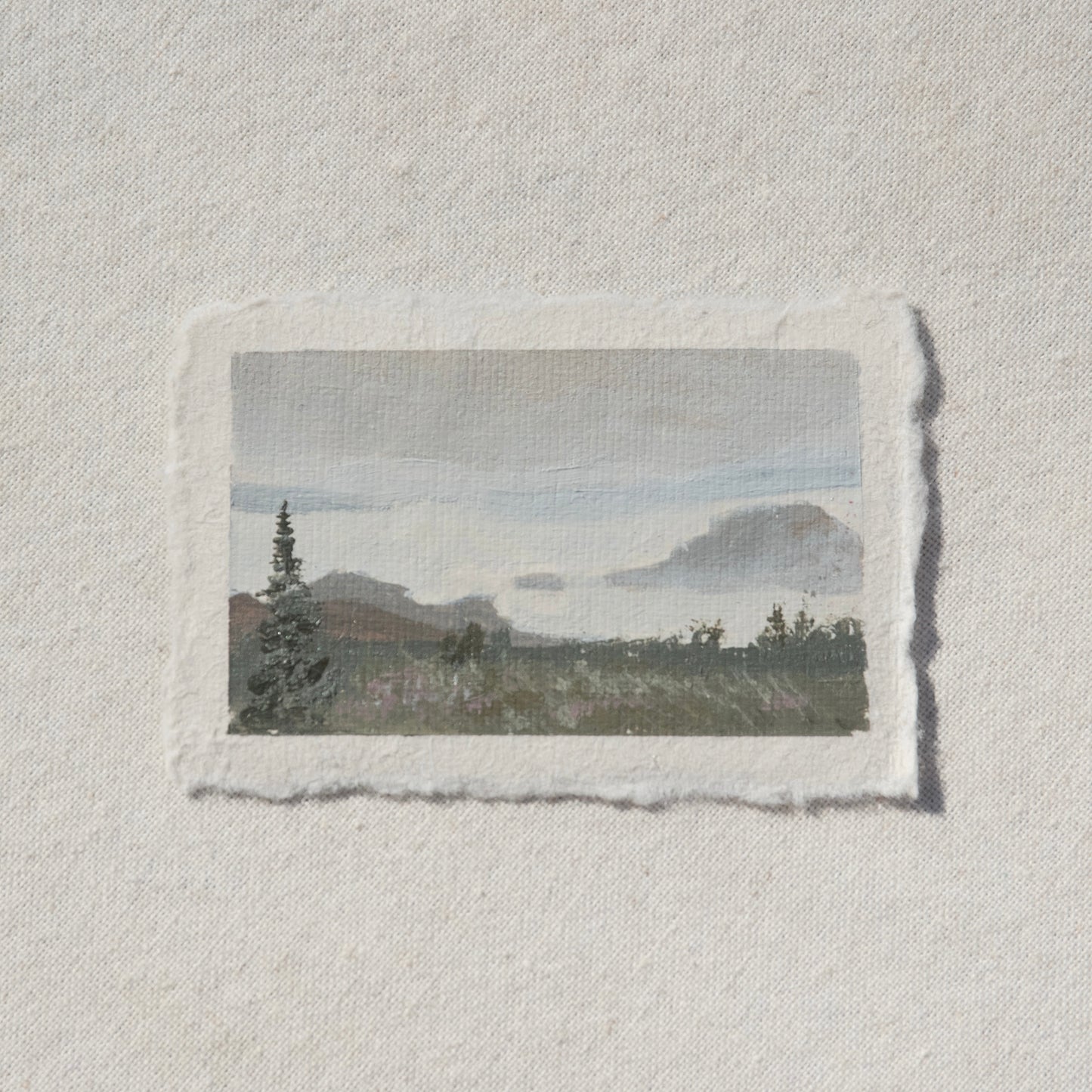 Skyline trail overlook miniature acrylic painting from Mount Rainier National Park by Laura Van Moorleghem