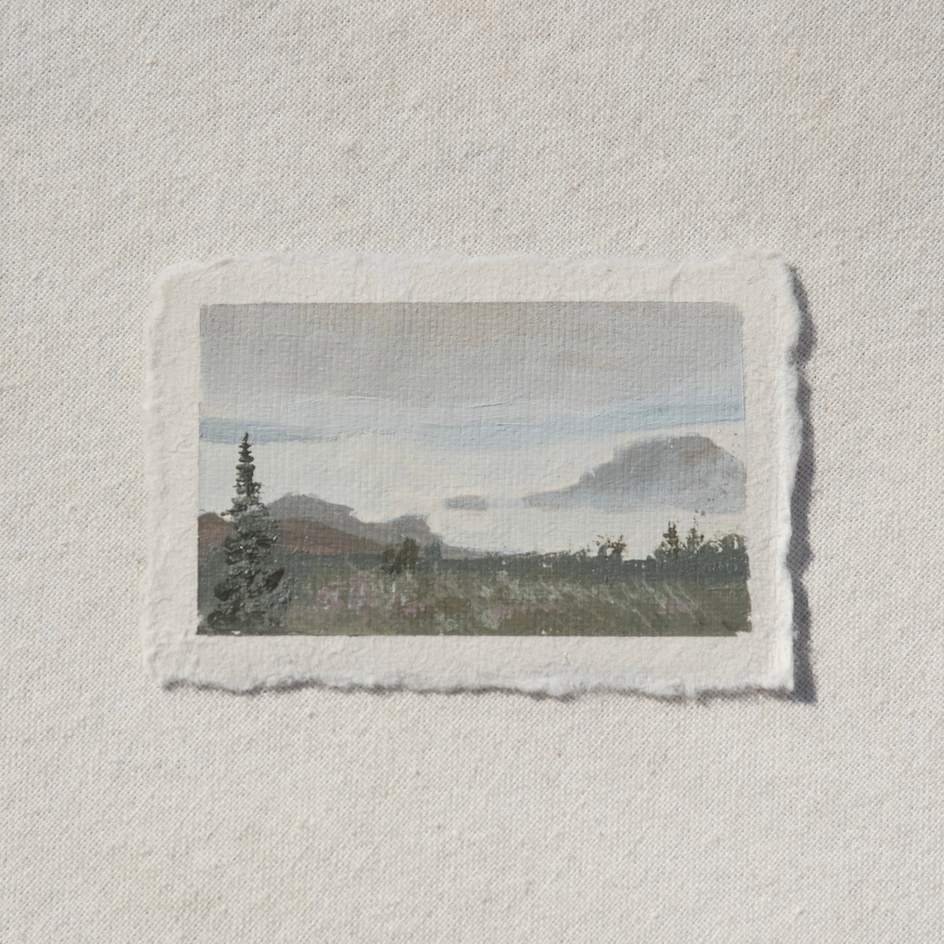 Skyline trail overlook miniature acrylic painting from Mount Rainier National Park by Laura Van Moorleghem