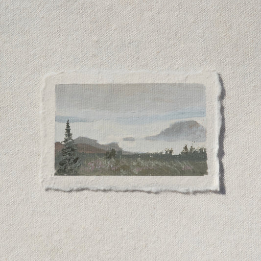 Skyline trail overlook miniature acrylic painting from Mount Rainier National Park by Laura Van Moorleghem
