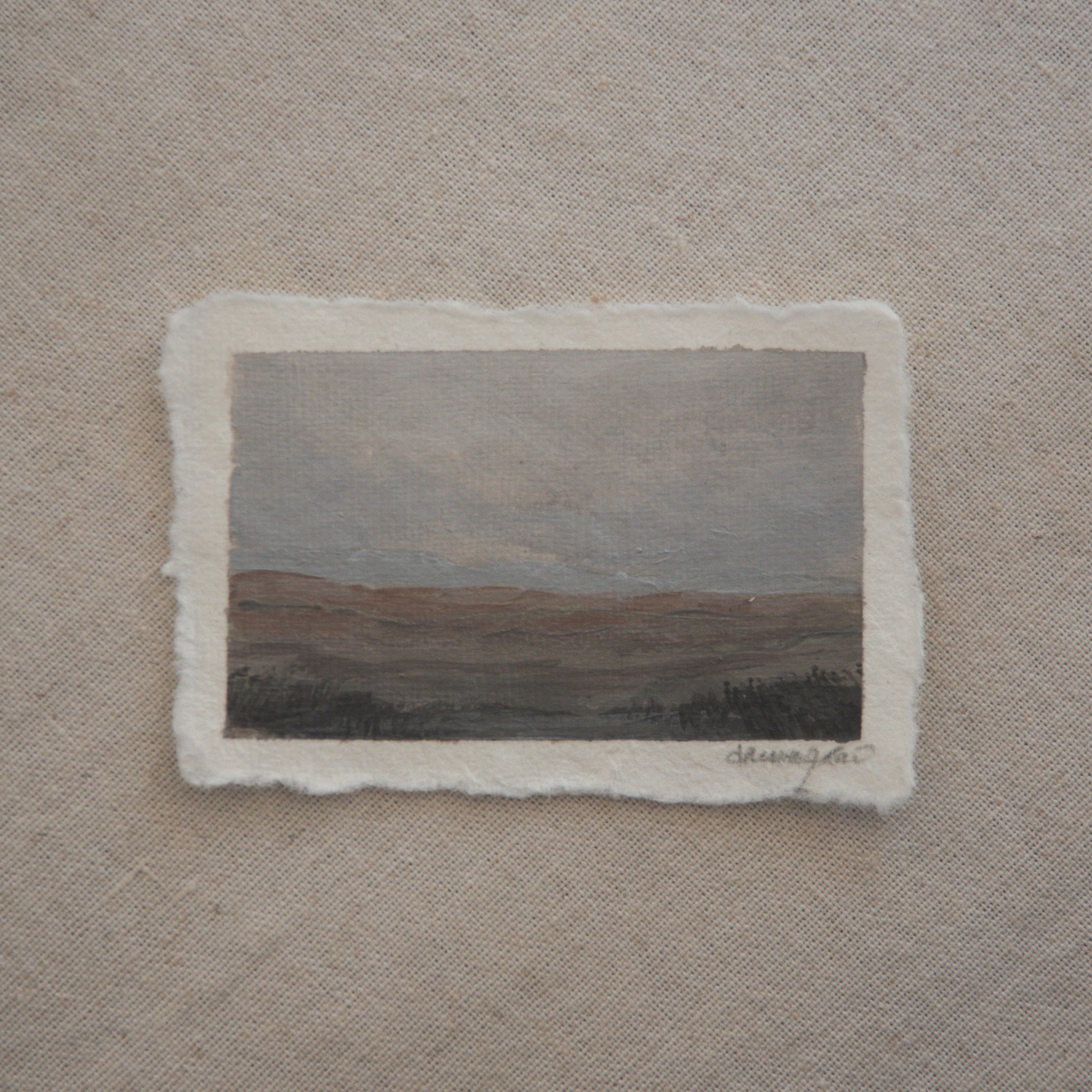 tawa point overlook in petrified forest in a miniature acrylic painting from Petrified Forest National Park by Laura Van Moorleghem