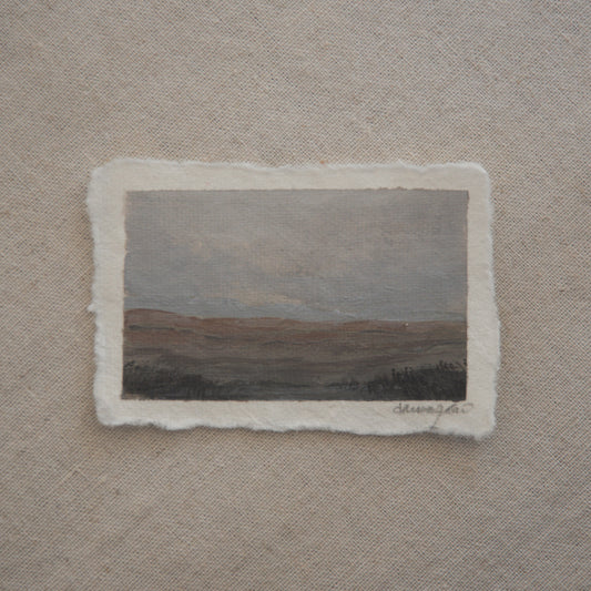 tawa point overlook in petrified forest in a miniature acrylic painting from Petrified Forest National Park by Laura Van Moorleghem